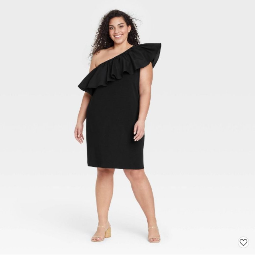Women's One Shoulder Ruffle Sleeveless Dress-A New Day™ 1X, M New Without Tags 4